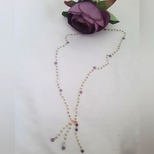 AMETHYST AND PERIDOT LONG NECKLACE